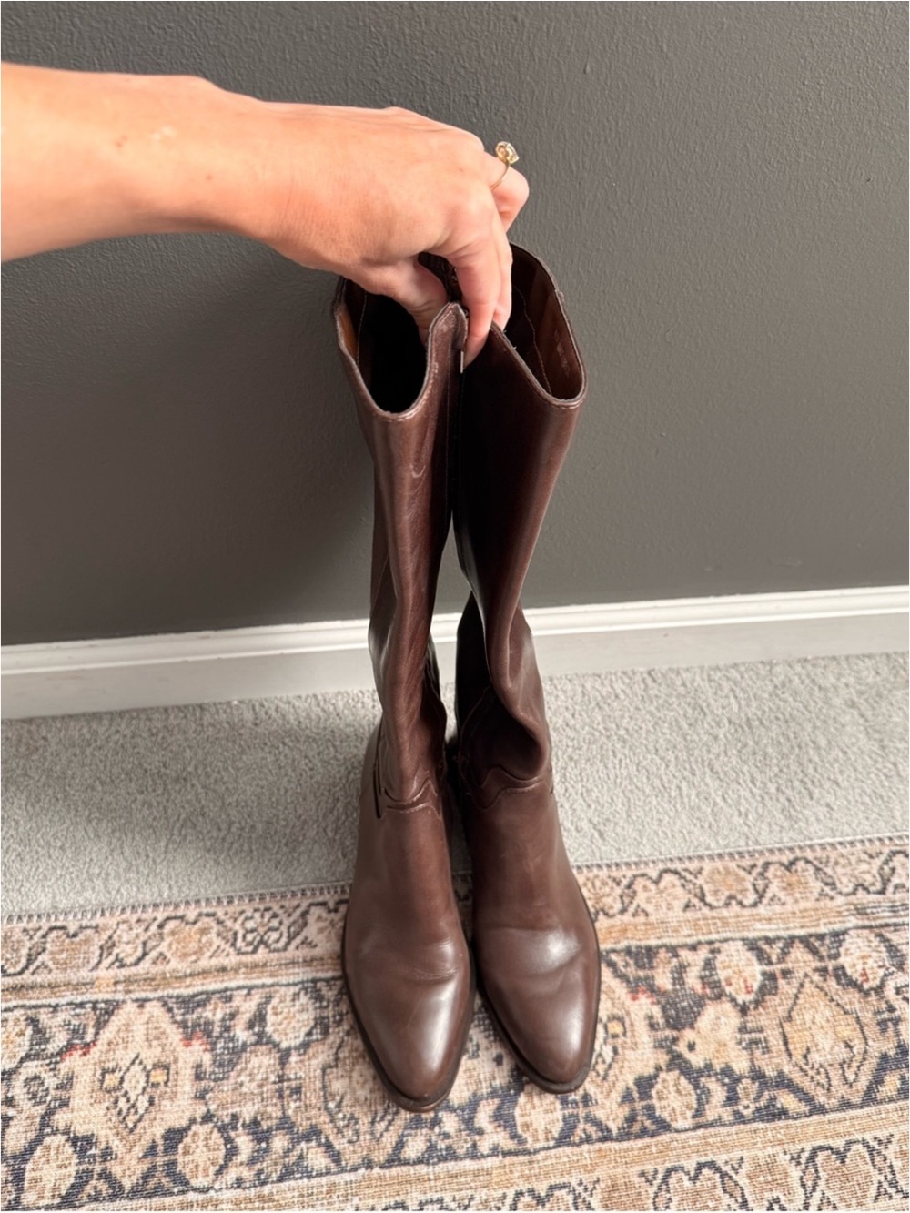 Dolce Vita Brown Leather Knee-High Heeled Boots